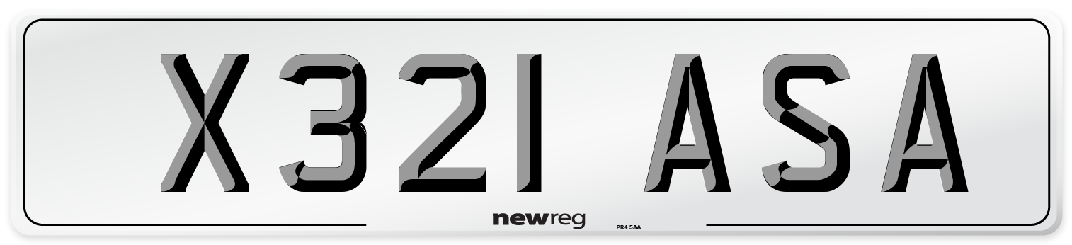 X321 ASA Number Plate from New Reg